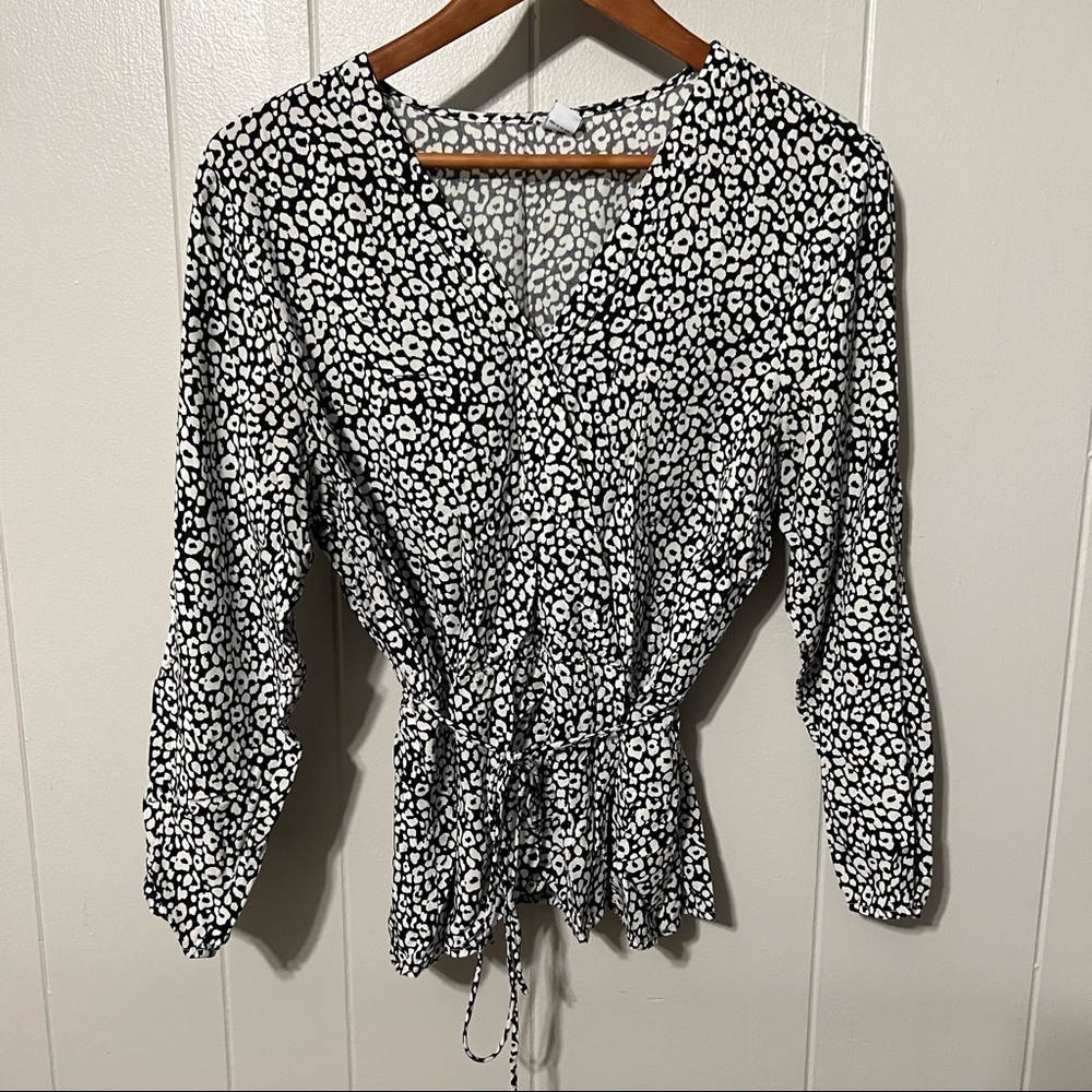 Old Navy Leopard Wrap Blouse